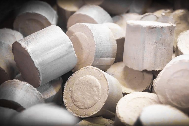 Briquetted MDF dust in briquette form