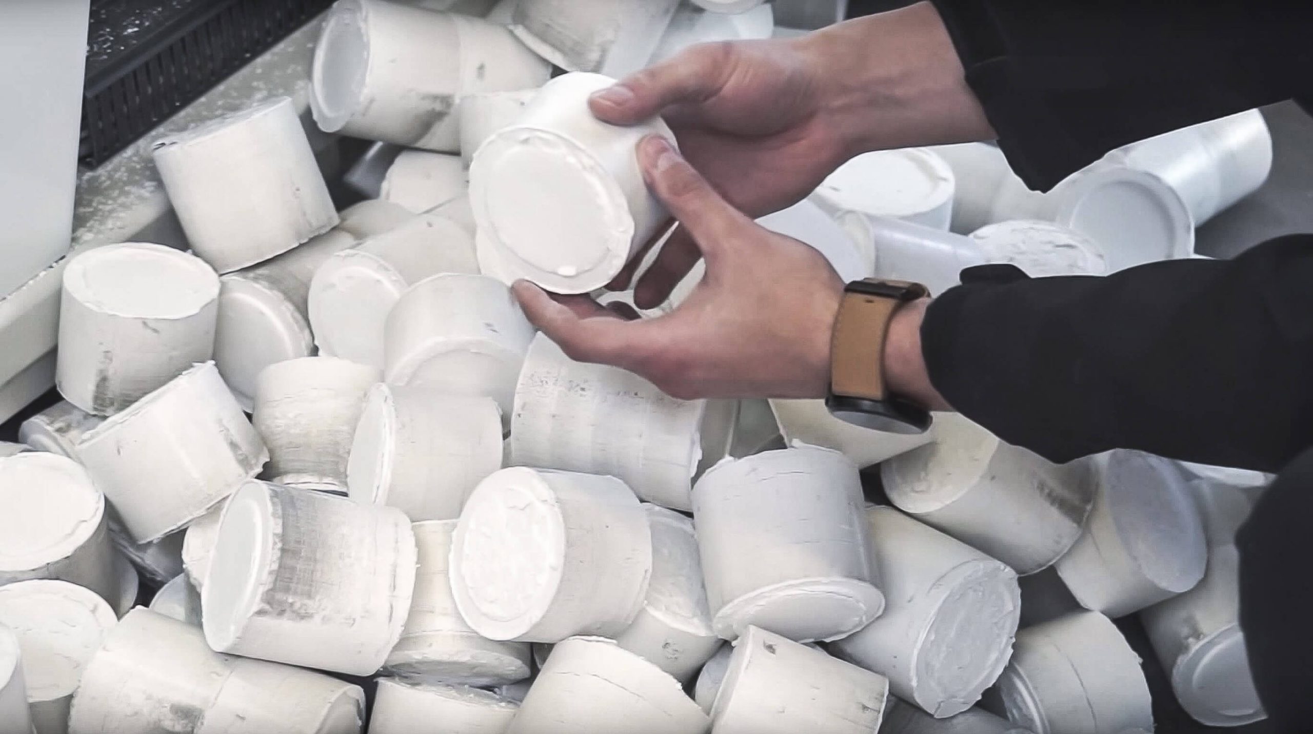 Compacted paper dust briquettes from WEIMA