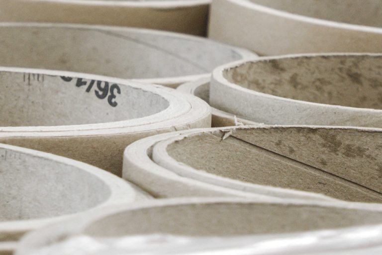 close up of cardboard cores