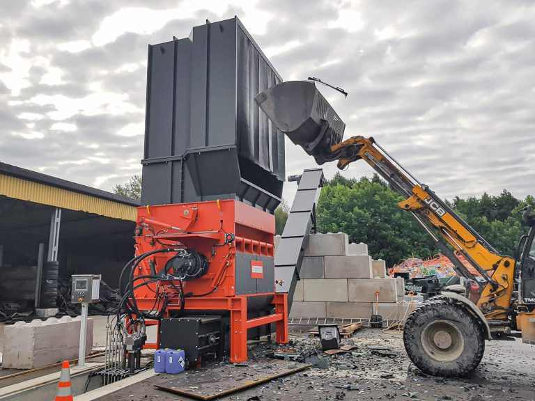Plastic waste is shredded in WEIMA shredder
