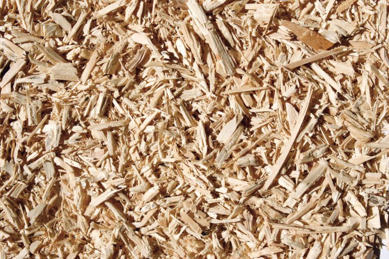 wood chips in a pile after shredding