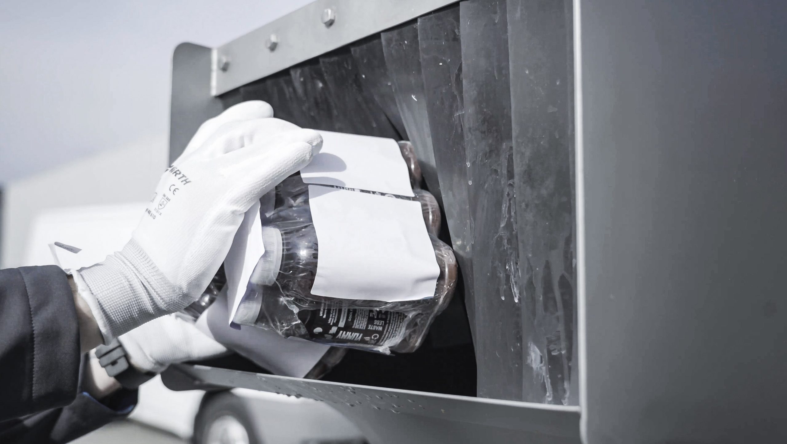 Hard plastic bottles during rework process