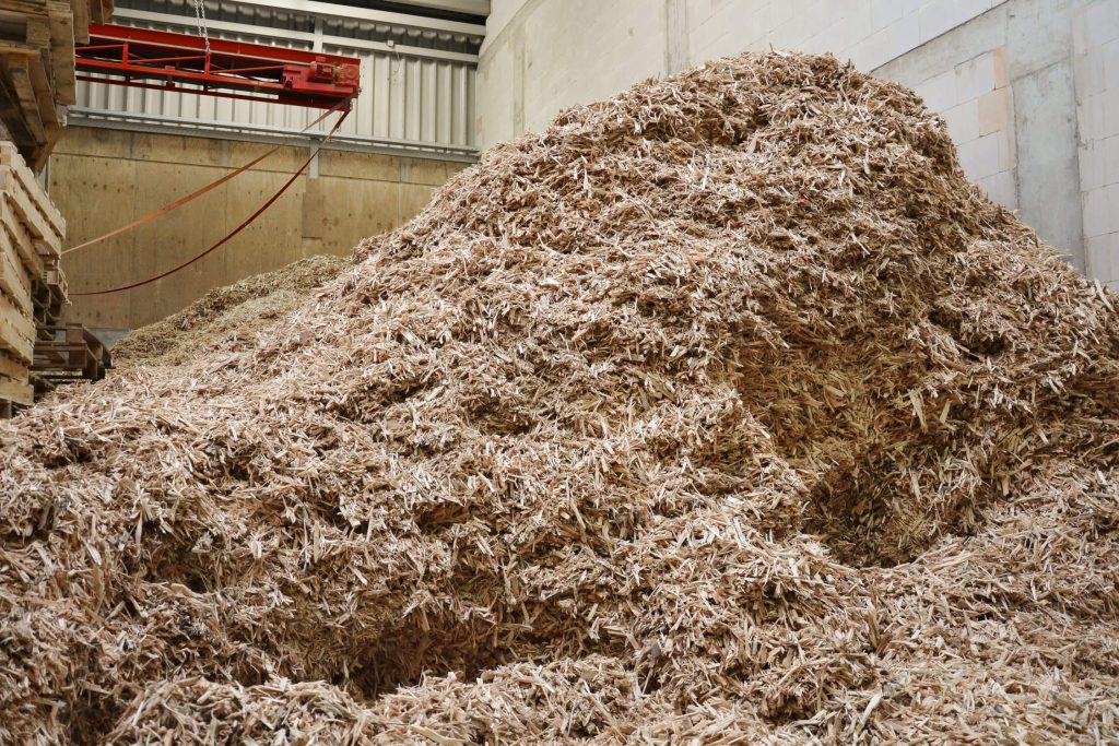 Wood chips at the fuel depot