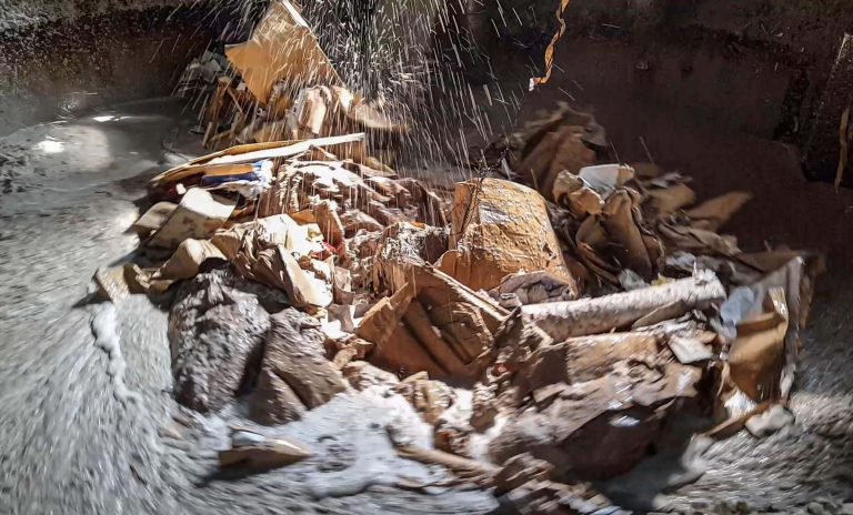 pulping of cardboard waste