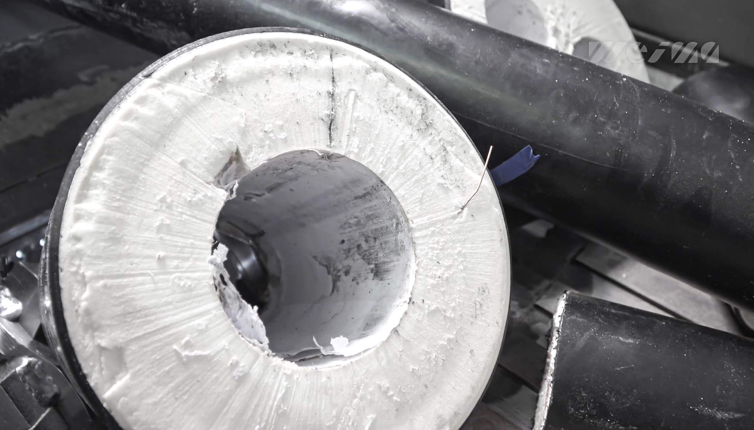 Pipe with insulation before recycling