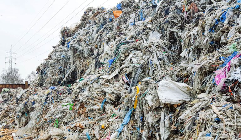 Mountains of pulper waste from paper production