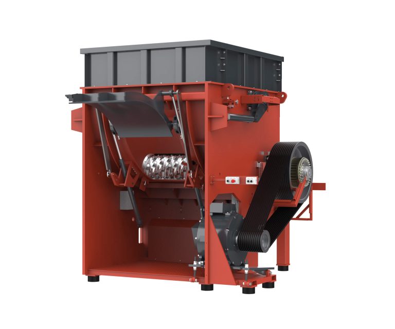 WEIMA WKS shredder with open inspection flap