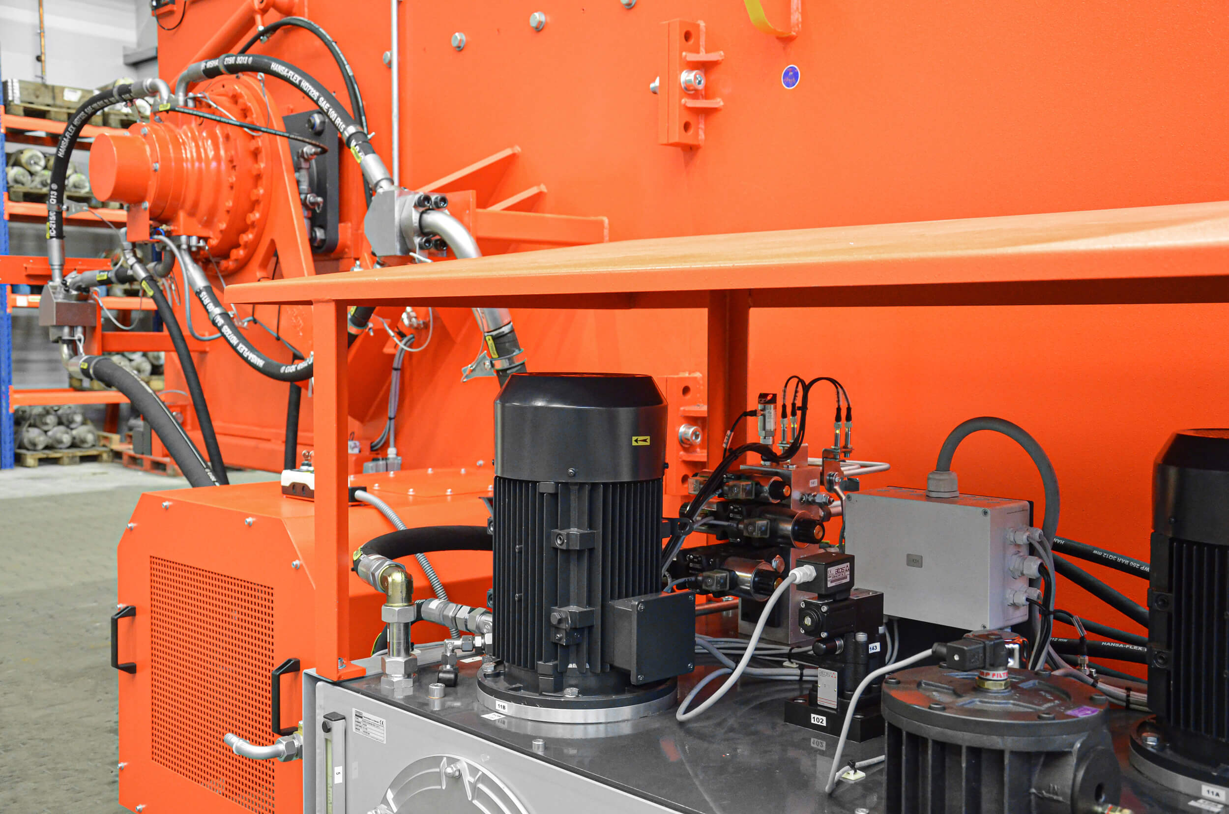 Hydraulikantrieb eines WEIMA Shredders