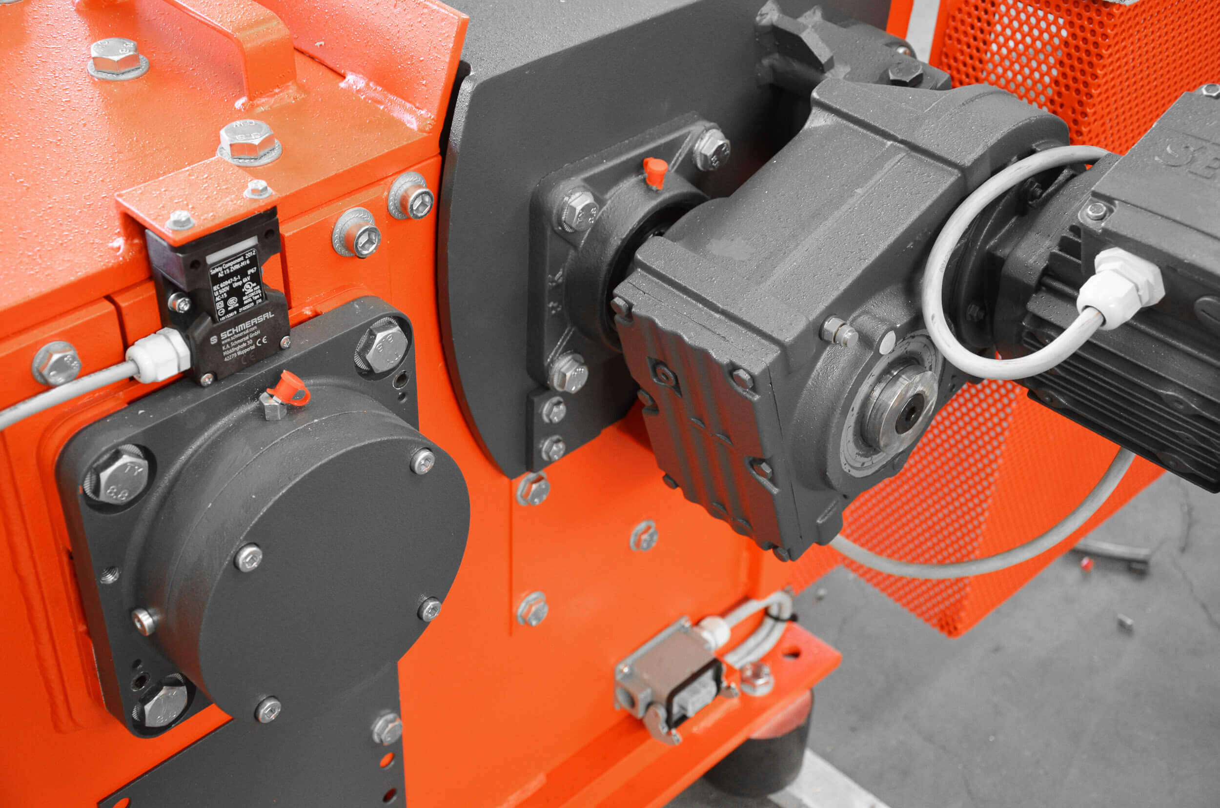 Rotorlager und Antrieb eines Schredders