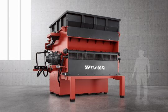 weima shredder type w5.22 on concrete floor inside a production hall