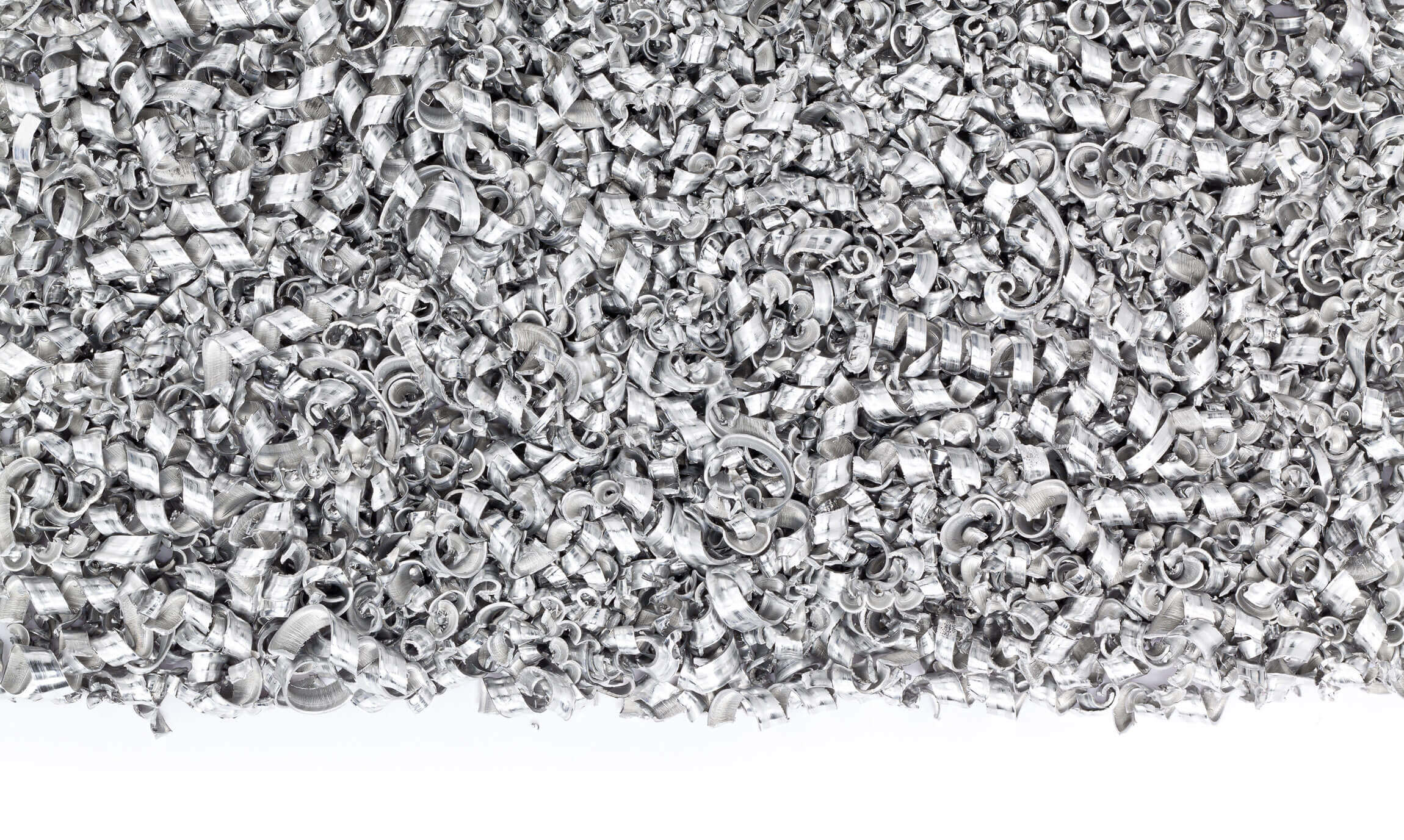 aluminum chips from metal processing machine
