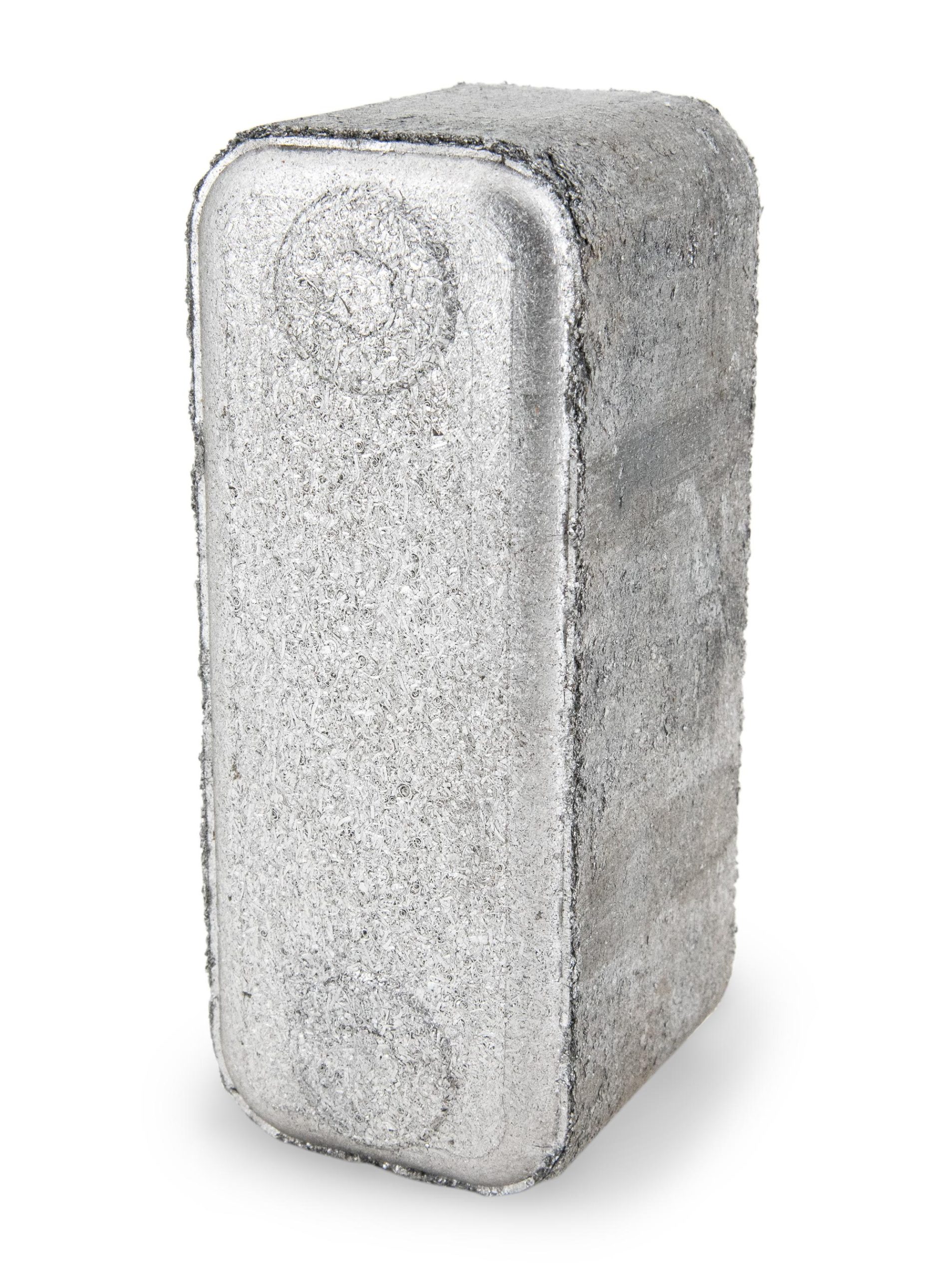 Verdichtetete Aluspäne zu Brikettform