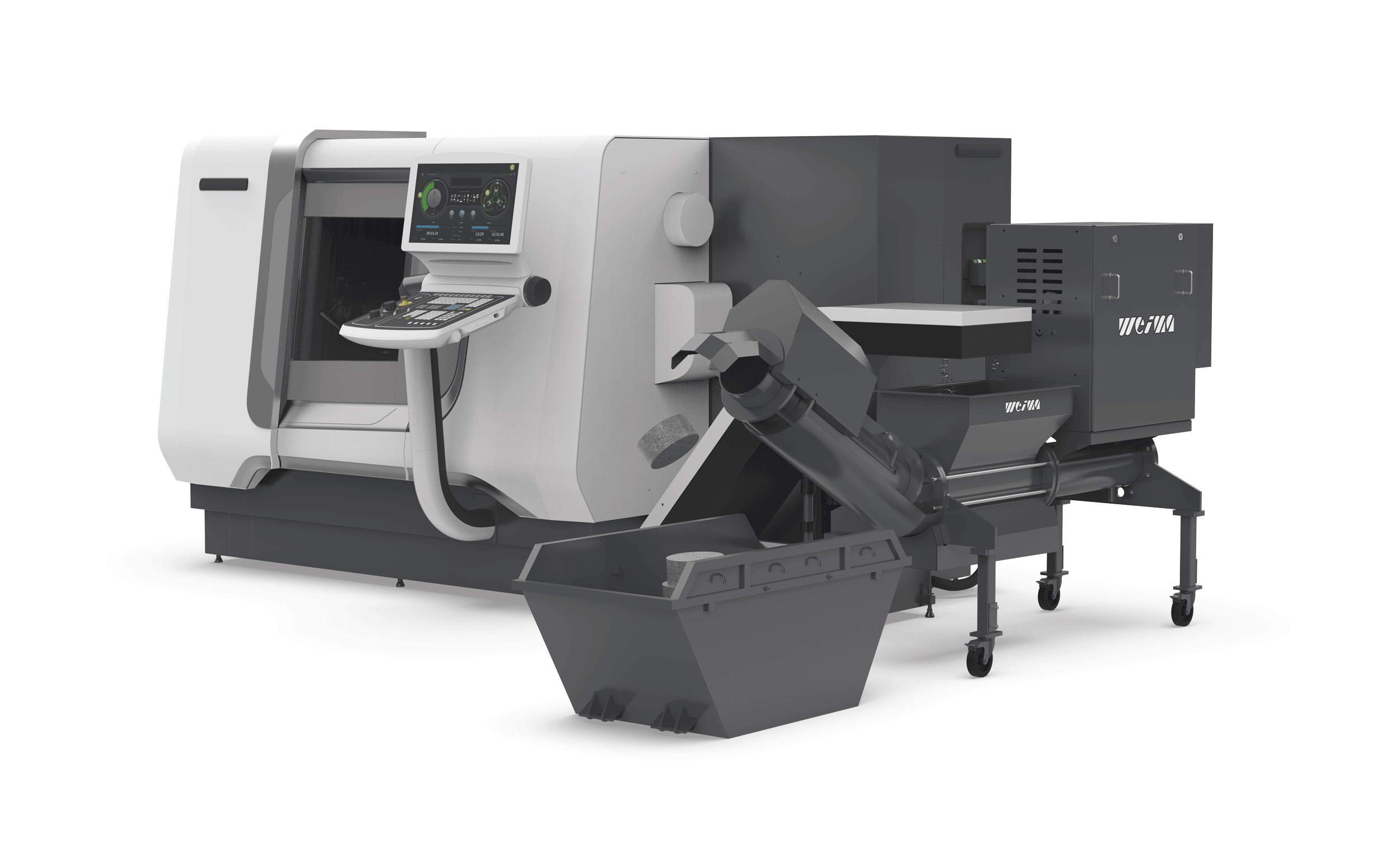 WEIMA press attached to CNC machine