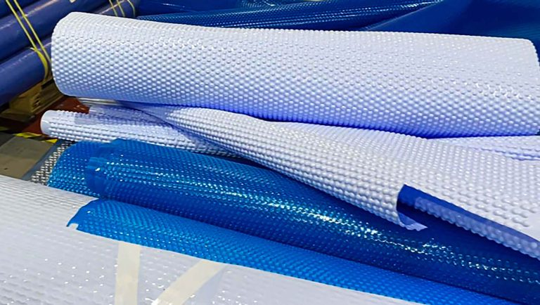 plastic production scrap from pool cover production