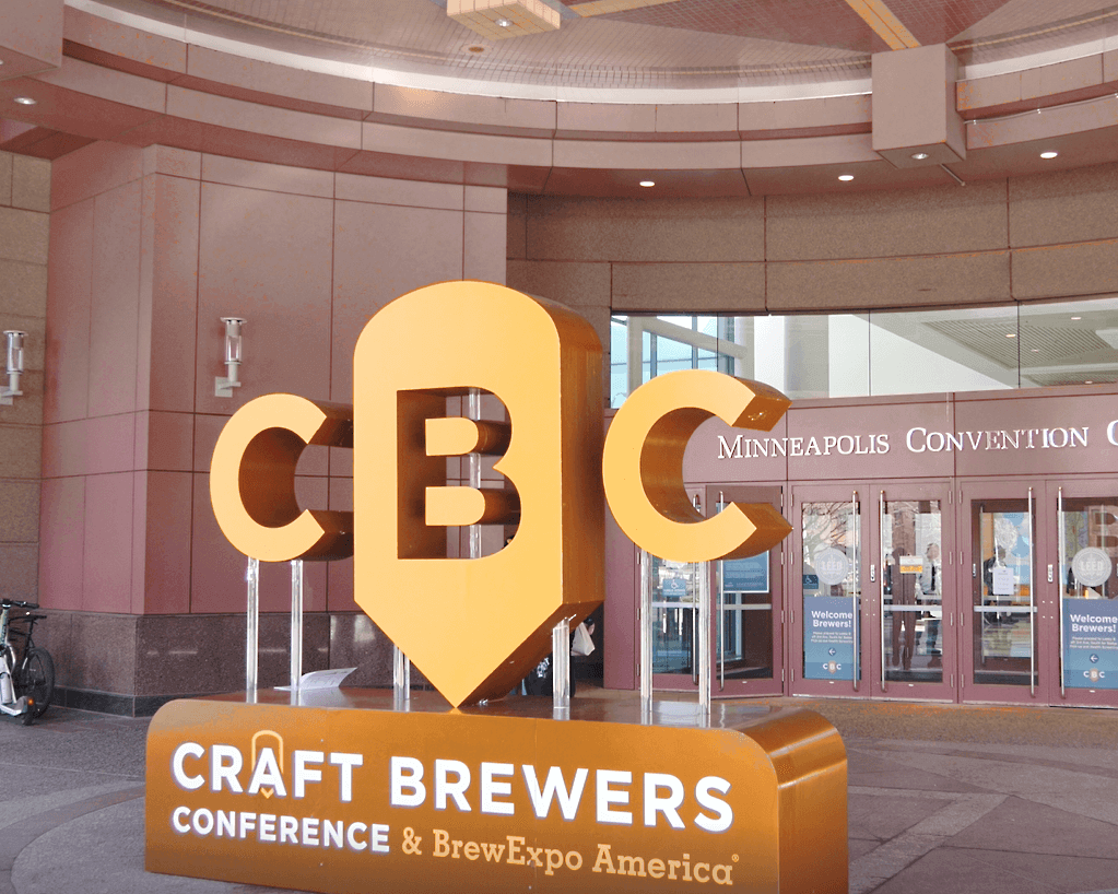 Craft Brewers Conference sign in front of Minneapolis Convention Center