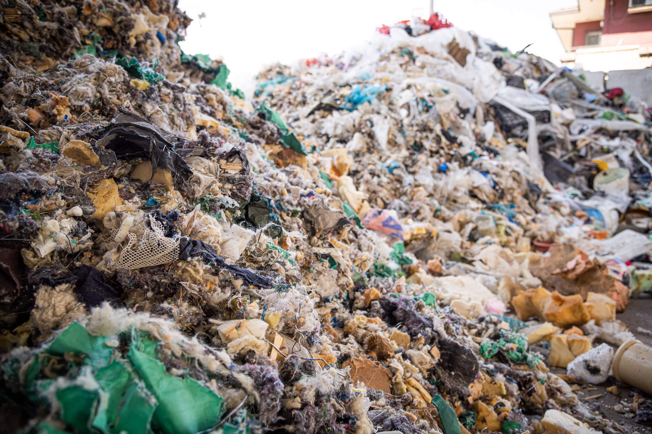 pile of shredded household waste