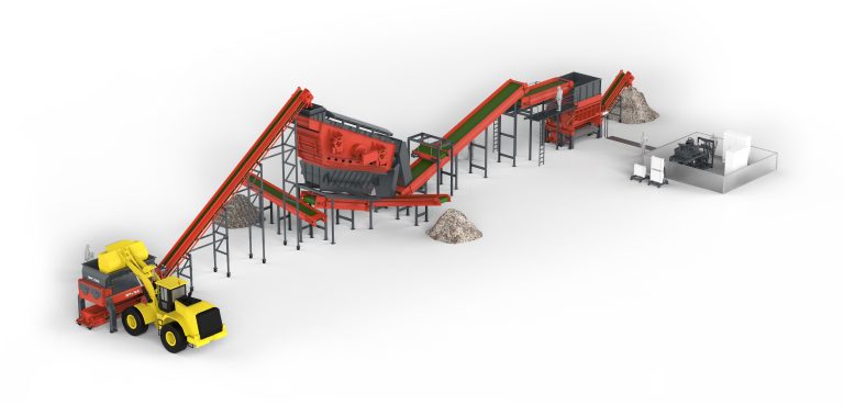 shredding line with two weima shredders and sorting technology machines