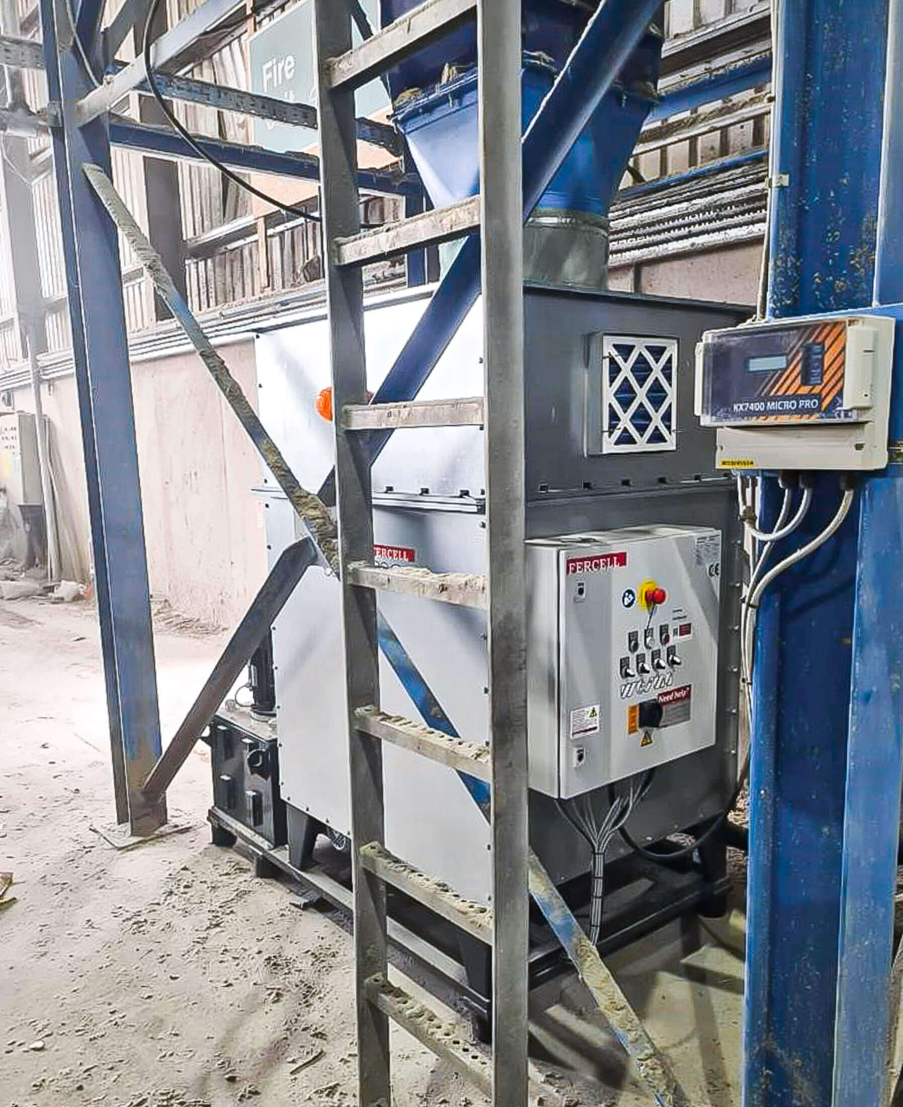 silver weima briquette press in enava production hall