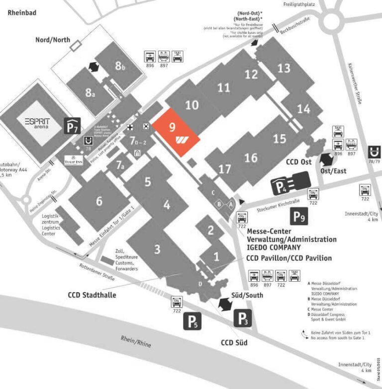 map of K 2022 trade fair in Düsseldorf