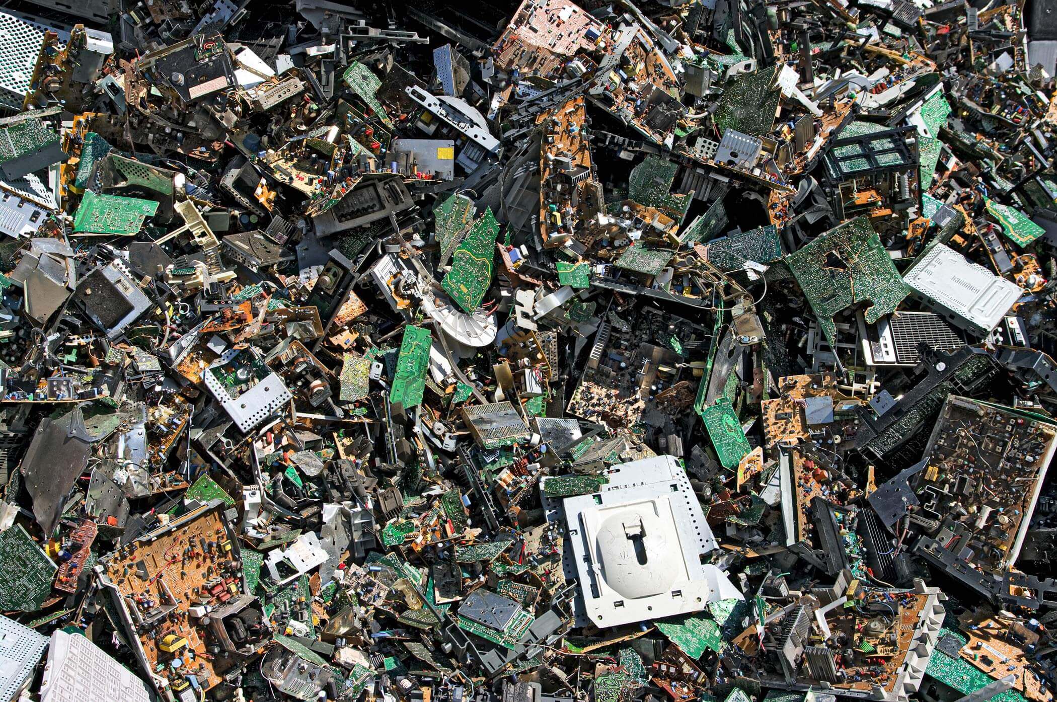E-waste before shredding
