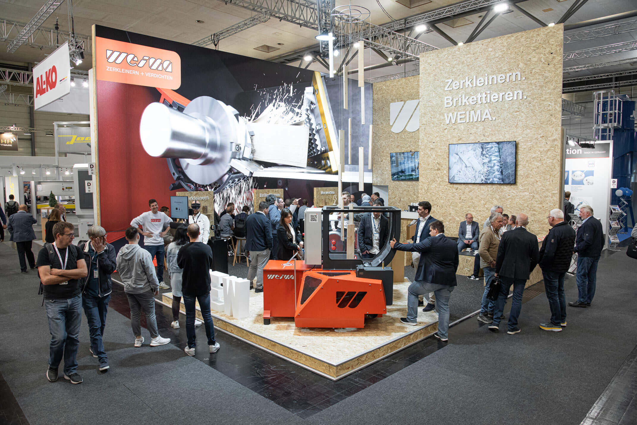 WEIMA booth at LIGNA 2023 trade show / trade fair in Hanover, Germany
