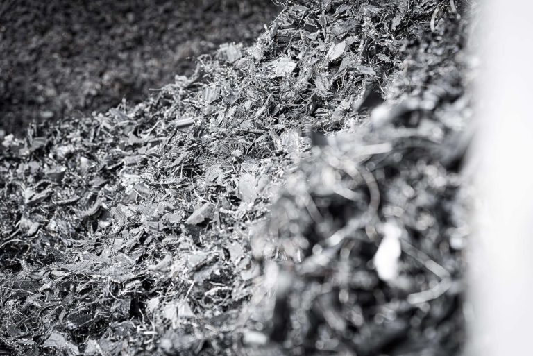 Shredded old car tires in detail