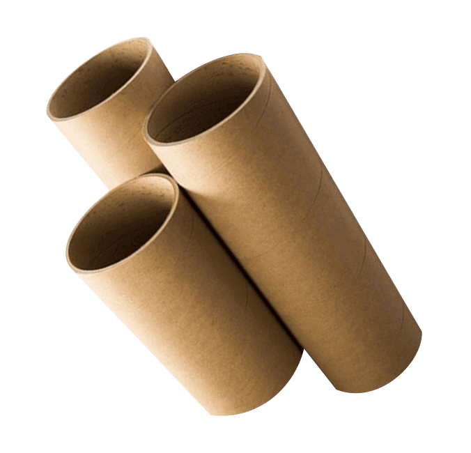 three rolls of cardboard cores