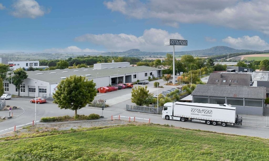 WEIMA headquarters Ilsfeld buildings with blue sky