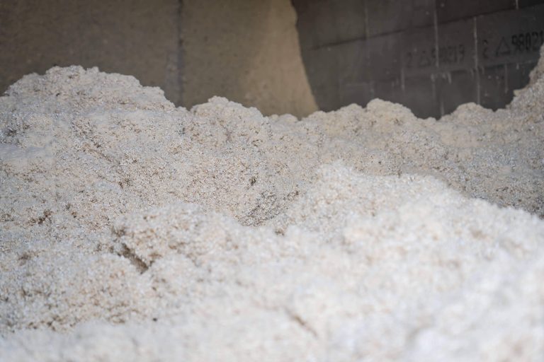 The cardboard sections are stored in a bunker.