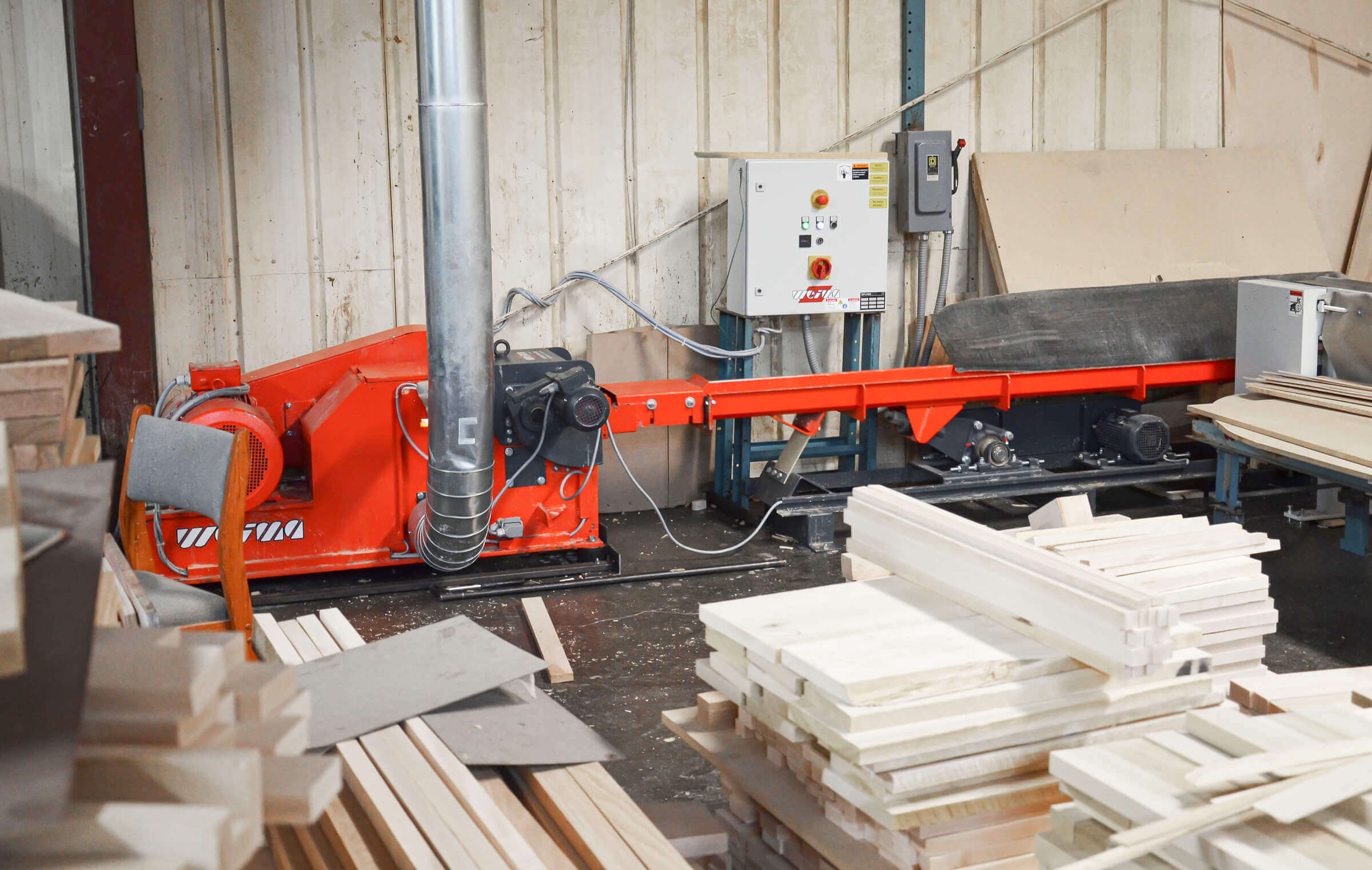 WEIMA horizontal shredder integrated into the customer's production process