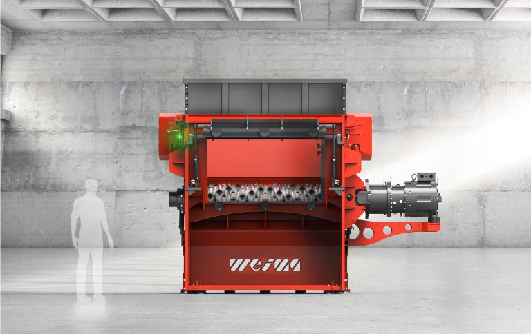 Blick in eine WEIMA Maschine von der Rückseite bei geöffneter Inspektionsklappe