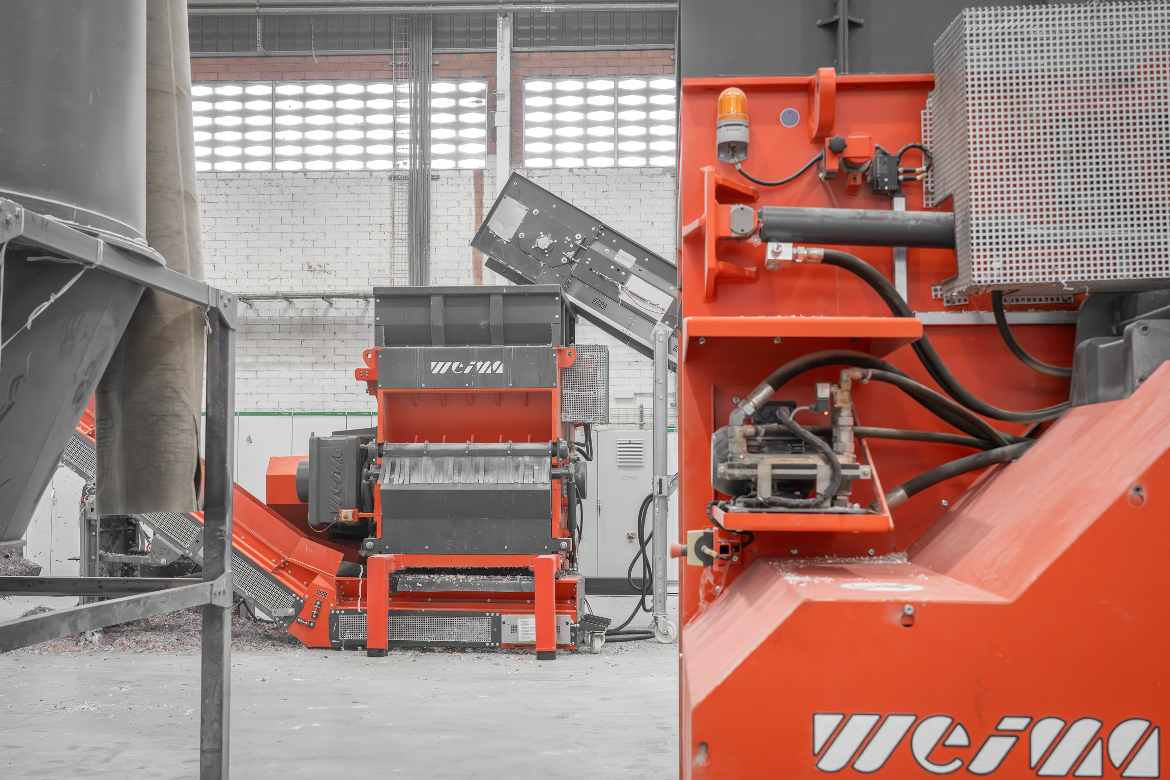 View from behind the first WEIMA machine to the second WEIMA machine