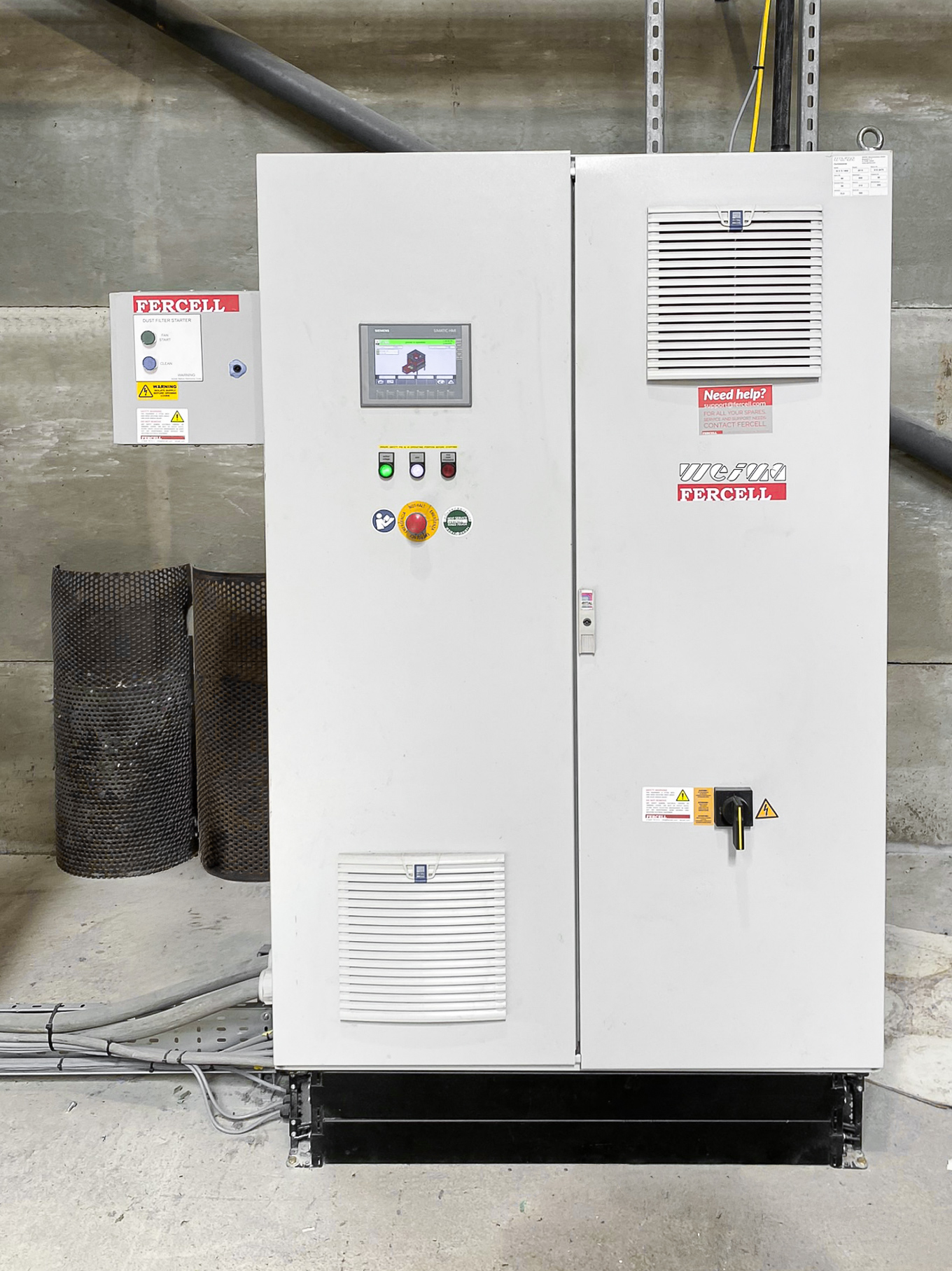 Schaltschrank des W5.14 Shredders mit Bedienpanel