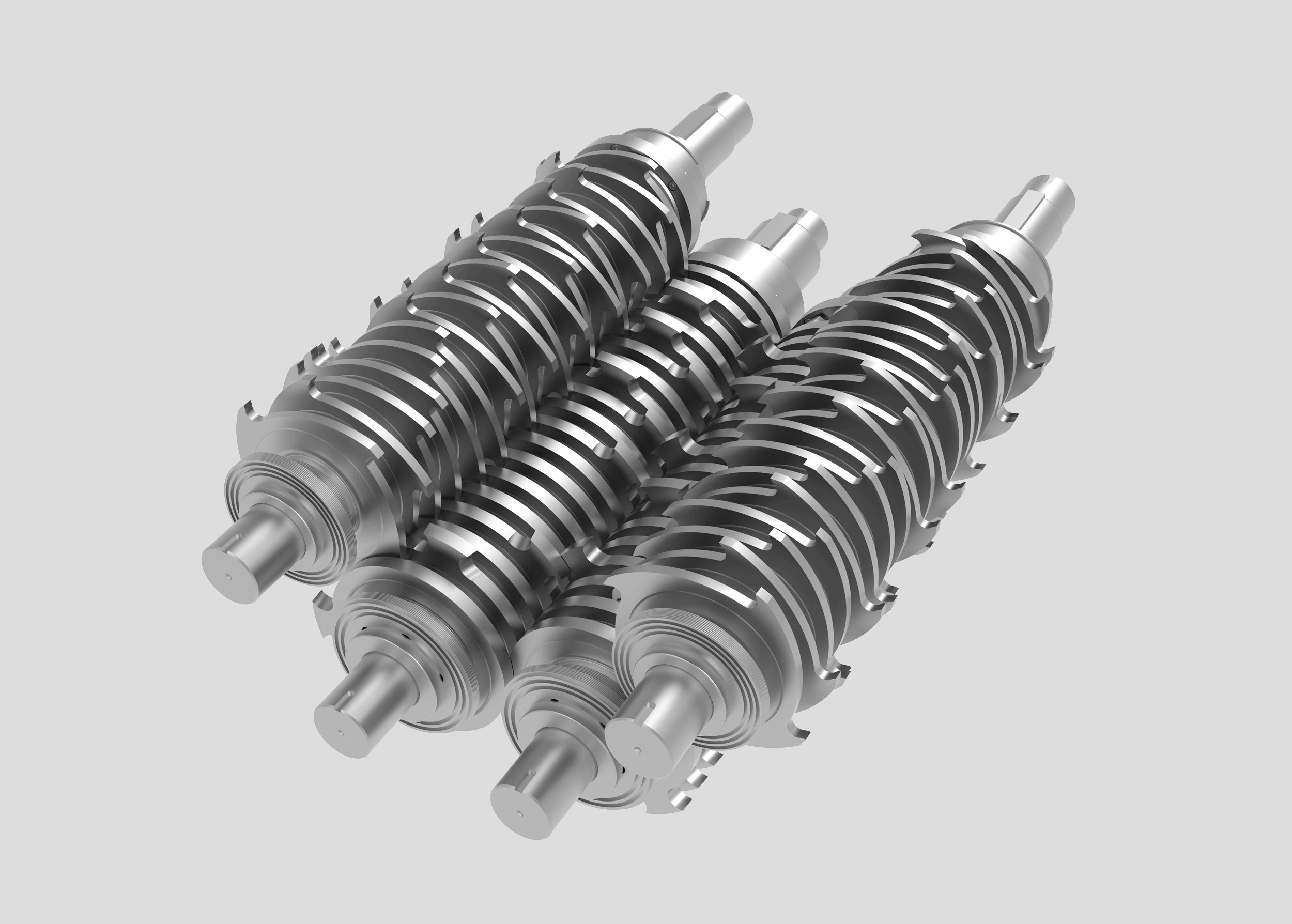 WEIMA ZM Schneidwellen und Räumwellen, freigestellt auf grauem Hintergrund