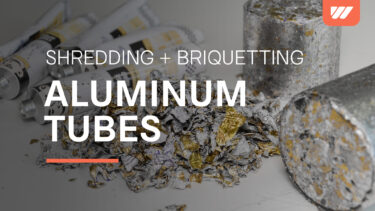 Briquetting of aluminum tubes with a WEIMA briquette press TH 1500 M