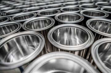Metal cans in production
