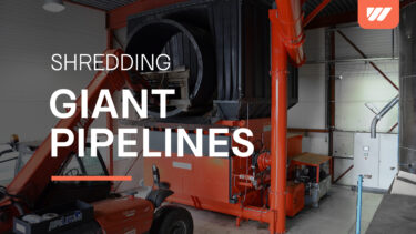 Shredding of huge pipeline production waste
