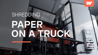 Mobile paper shredding on a truck