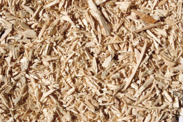 Dried wood chips from pallets