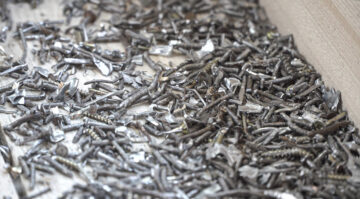 Metal nails and screws after metal separation