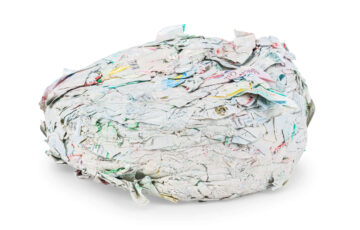Verpresste Papier Labels als ein Pressling