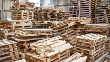 Stack of wooden pallets