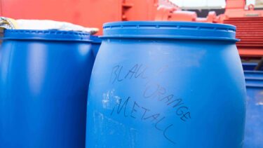 Hard plactis bins before shredding