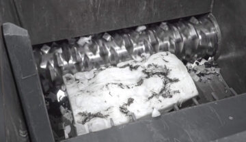 Plastic lump from PE extrusion