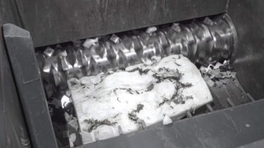 Plastic lump from PE extrusion