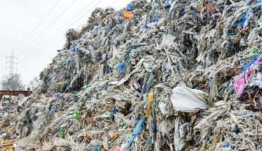 Mountains of pulper waste from paper production