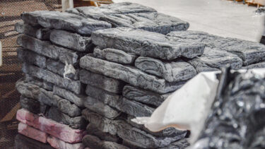 Stacks of plastic lumps