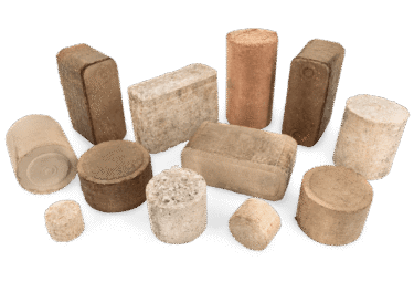 Wood briquettes round and rectangular