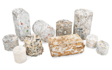 Briquettes made of shredded paper or paper dust