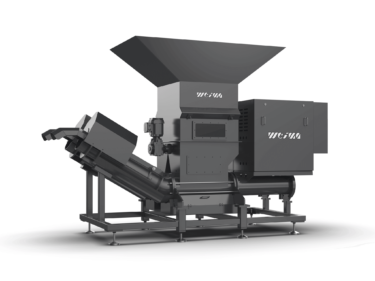 Spaenepresse WEIMA C.200 Duo ermöglicht der Zerspanung mehr Flexibilität und Automation. Diese hat zwei Auswurfsrohre und einen größeren Trichter-Aufsatz.